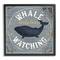 Stupell Industries Whale Watching Tours Sign Rustic Blue Marine Life in Black Frame Wall Art